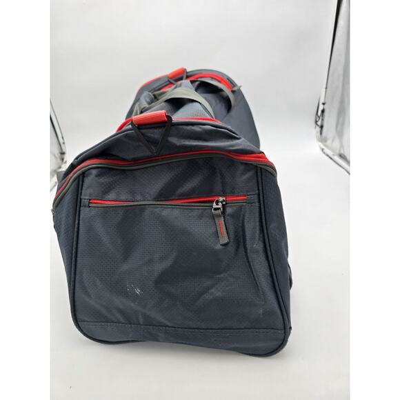 24" Protégé Carry On Travel Duffel Bag - Grey and Orange Gym Bag - Picture 6 of 12